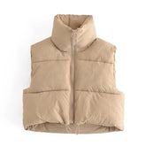 Woman Warm Puffer Sleeveless Vest Jacket