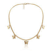 Women Crystal Butterfly Choker Pendant