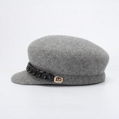 Women 100% Wool Winter Warm Newsboy Hat