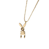 Woman Titanium Steel Rabbit Pendant Necklace