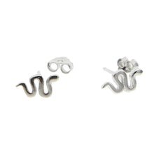 Sterling Silver 925 Delicate Snake Stud Earrings