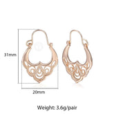 Woman Rose Gold Zircon Dangle Ball Earrings