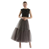 Women Casual Pleated Tulle Skirt