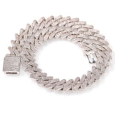 18mm Cubic Zircon 3rows Cubans Link Necklace Gold Plated Luxury Copper Micro Paved CZ Cuban Chain 16/18/20inch