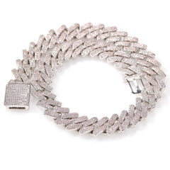 18mm Cubic Zircon 3rows Cubans Link Necklace Gold Plated Luxury Copper Micro Paved CZ Cuban Chain 16/18/20inch