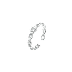 Sterling Silver 925 Geometric Chain Ring