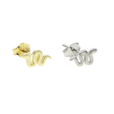 Sterling Silver 925 Delicate Snake Stud Earrings
