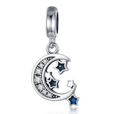 Sterling Silver 925 Blue Charms Beads Fit Bracelets