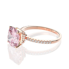 Women 925 Sterling Silver Moissanite Gemstone Rose Gold Ring