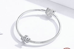 Sterling Silver 925 Cross Metal Beads with Silicone Stopper Charm