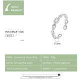 Sterling Silver 925 Geometric Chain Ring