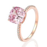 100% 925 Sterling Silver Moissanite Gemstone Replica Rose Gold Ring