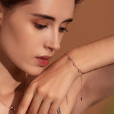 Sterling Silver 925 Women Rose Gold Bracelet with CZ Stones