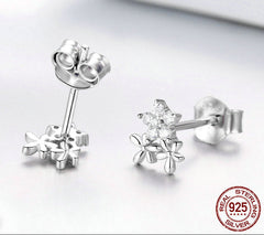 Sterling Silver 925 Shining Star Crystal Necklace Sets