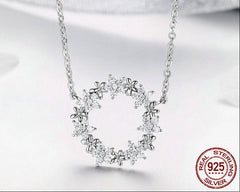 Sterling Silver 925 Shining Star Round Pendant