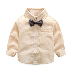 Kids Boys Strip Long Sleeve Bow Tie T-shirt+Suspenders Pants