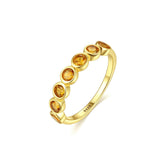 Sterling Silver 925 Round Topaz Gemstone Eternity Ring