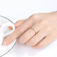 Sterling Silver 925 Unisex Twin Tiny Cubic Zircon Ring