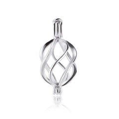 Sterling Silver 925 Geometric Twist Pendant