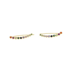 Sterling Silver 925 Curved Long Studs Earrings