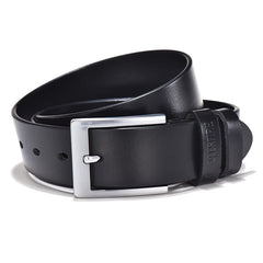 Men Top Full Grain Leather Big Silver Buckle Belts