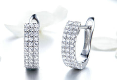 Sterling Silver 925 Women Classic Cubic Zircon Stud Earrings