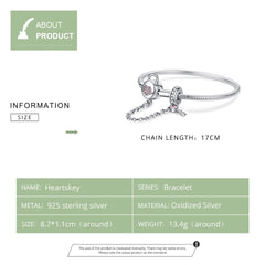 Sterling Silver 925 Pure Silver Round Bead Bracelet Forever Love Chain