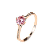 Sterling Silver 925 Pink Round Gemstone Ring