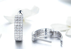Sterling Silver 925 Women Classic Cubic Zircon Stud Earrings