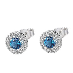 Sterling Silver 925 Round Shape Stud Earrings