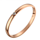 Stainless Steel CZ Rose Gold Bangles Cuff Bracelets