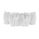 Women Off Shoulder Victorian Gothic Lolita Lace Crop Top