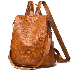 Accessories Women Alligator Leather Anti-Theft Multifunction Backpack