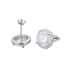 Sterling Silver 925 Dazzling Clear CZ Small Stud Earrings