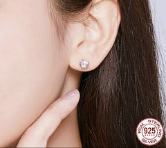 Sterling Silver 925 Cute Cat Stud Earrings