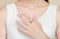 Sterling Silver 925 Women Classic Feather Wings Rings
