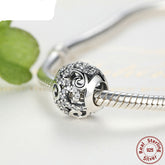 Sterling Silver 925 Crystal Round Charm