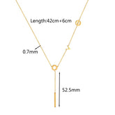 Women Titanium Steel Gold Plated Love Letter Pattern Necklace