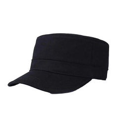 Unisex Cotton Black Army Flat Cap
