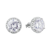 Sterling Silver 925 Dazzling Clear CZ Small Stud Earrings