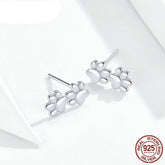 Sterling Silver 925 Paw Stud Earrings