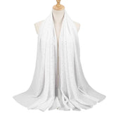 Women Chiffon Hijab Scarf Shimmer with Crystal Chained Edge