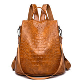 Accessories Women Alligator Leather Anti-Theft Multifunction Backpack