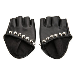Accessories Women PU Leather Motorcycle Fingerless Gloves