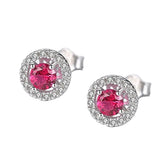 Sterling Silver 925 Round Shape Stud Earrings