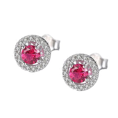 Sterling Silver 925 Round Shape Stud Earrings