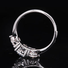 Women 18K White Gold 2.0ctw 6.5mm Moissanite Ring