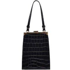 Women Small Crocodile Pattern Clip Crossbody, Shoulder Bag
