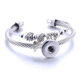 Women Adjustable Chain Metal Snap Buttons Bracelet