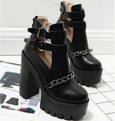 Women Casual Buckle High Platforms